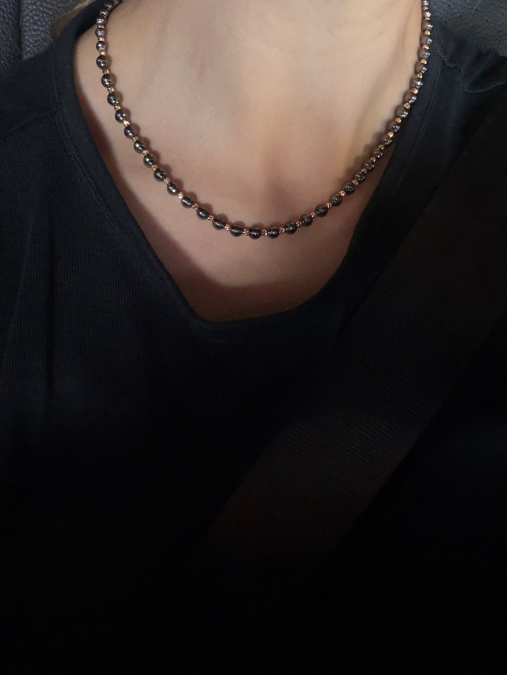 Black Beads Necklace, Sample