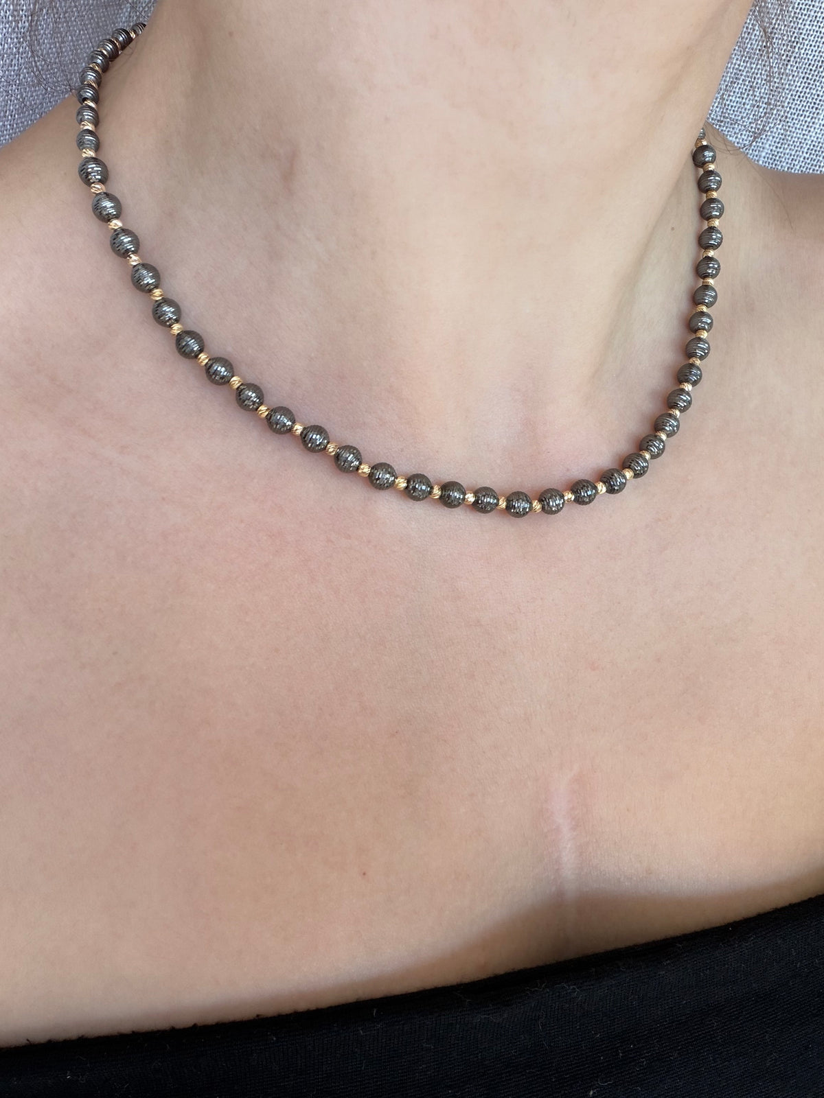 Black Beads Necklace, Sample