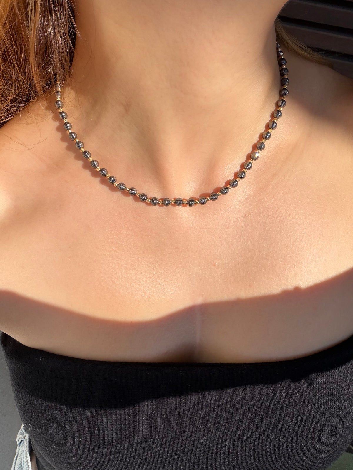 Black Beads Necklace, Sample