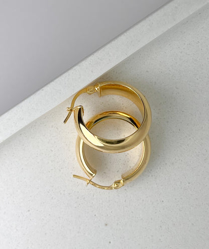 DOHENY 18K SOLID GOLD HOOPS