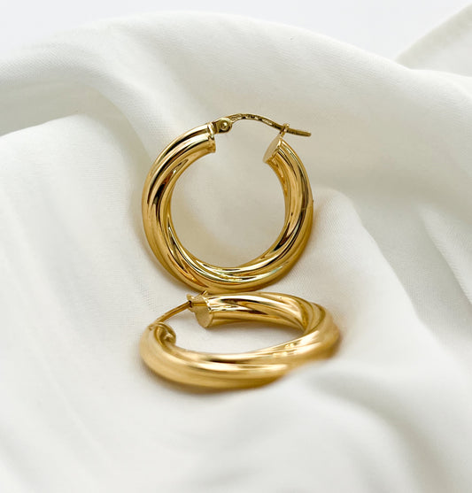 LAGUNA 18K SOLID GOLD HOOPS